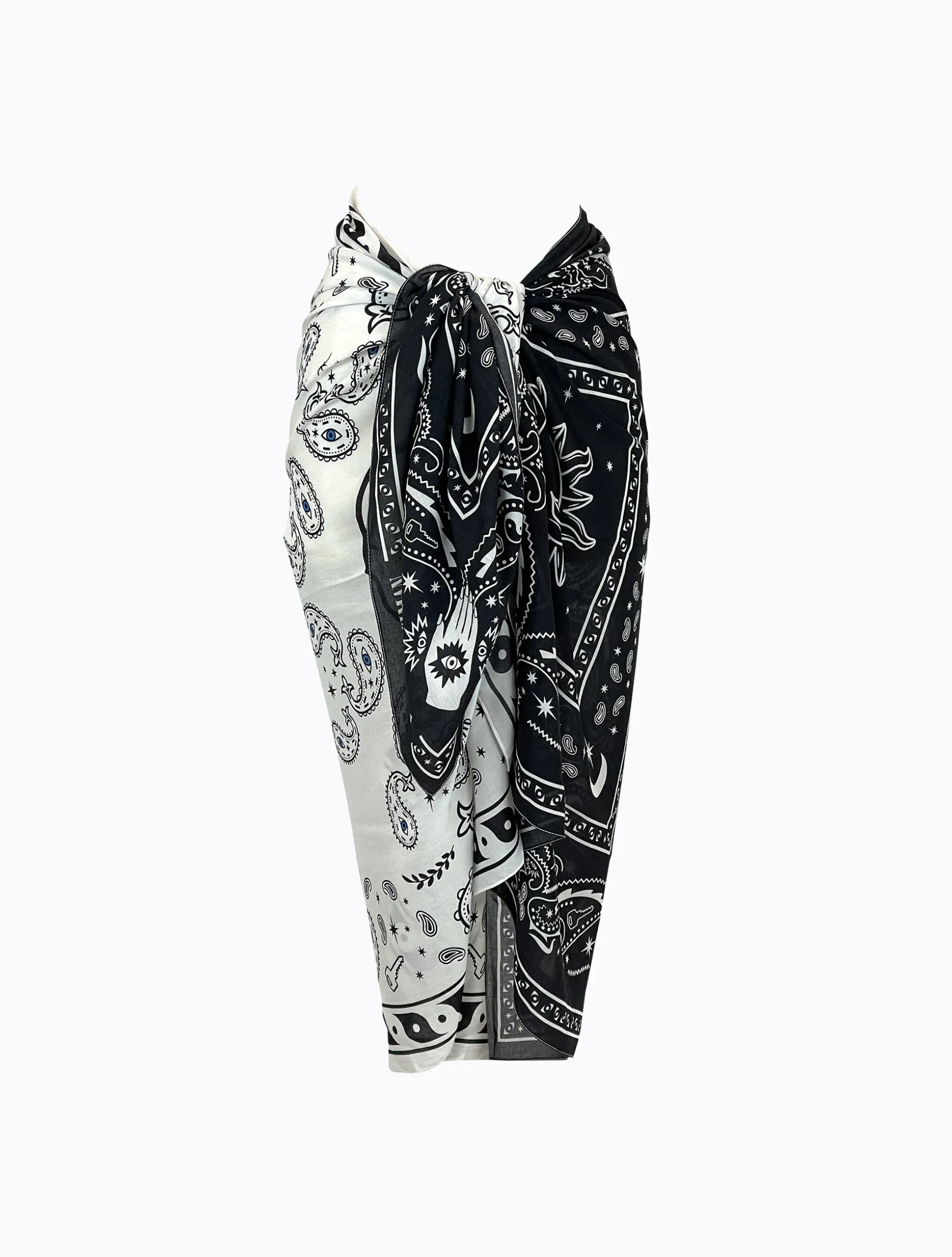 Black White Bandana Sarong