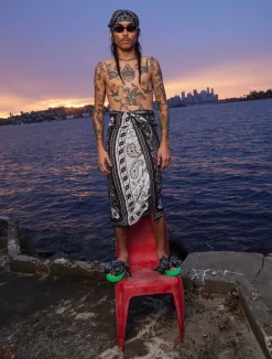 Black White Bandana Sarong