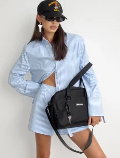 Koko Laptop Bag - Black / Sky Blue