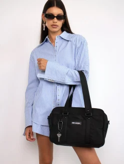 Koko Laptop Bag - Black / Sky Blue