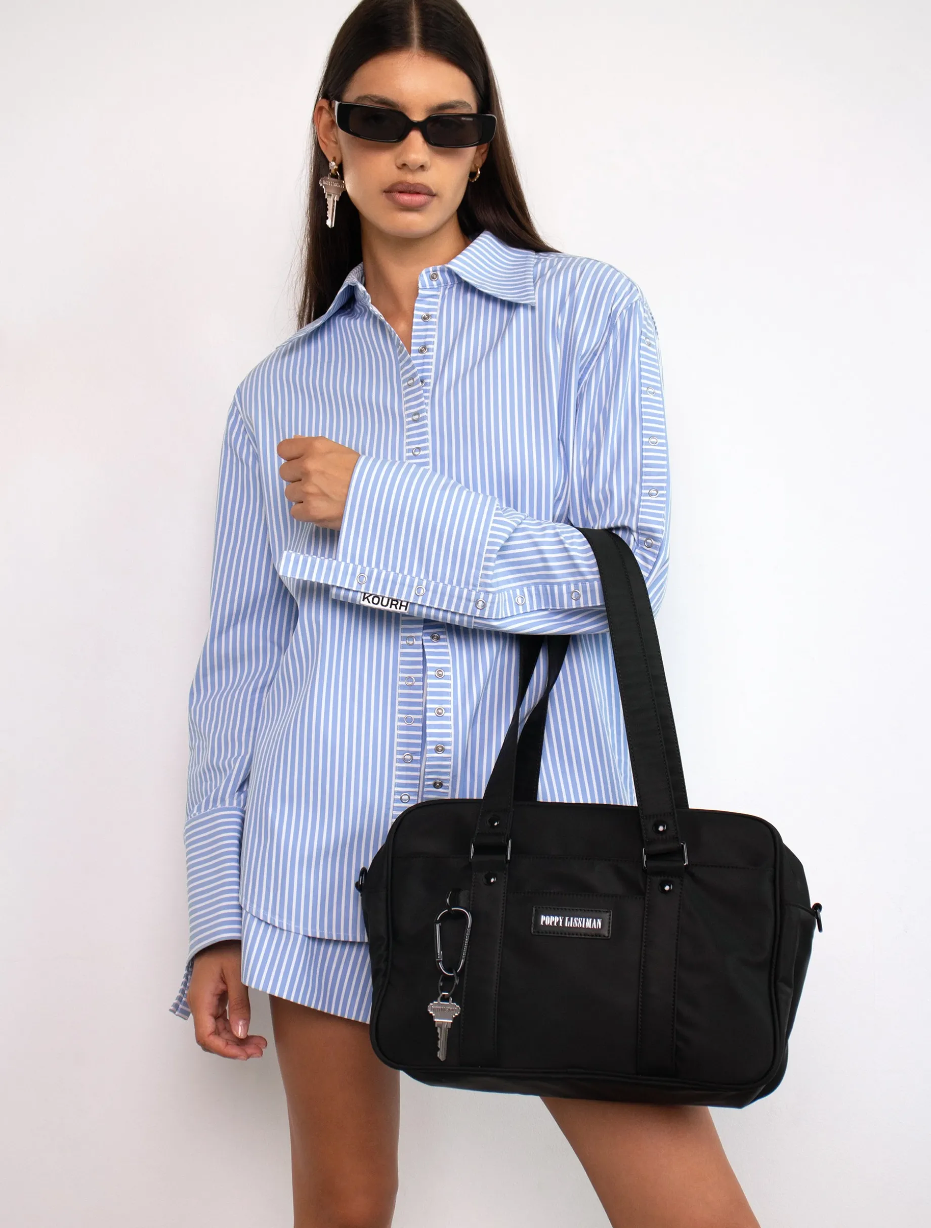 Koko Laptop Bag - Black / Sky Blue