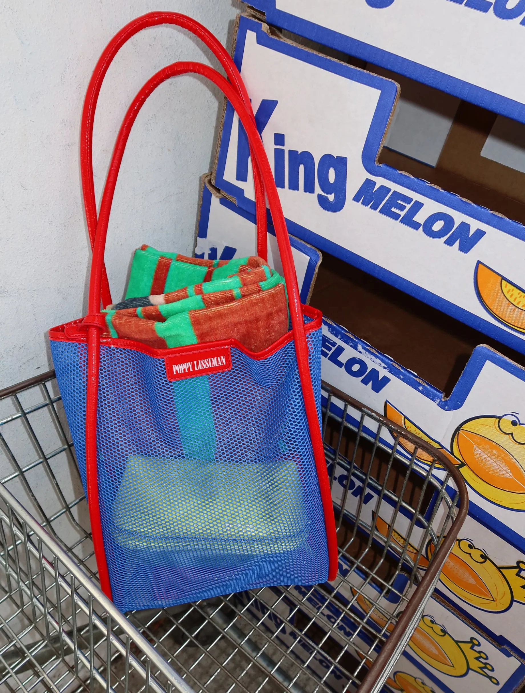 Nana Net Tote - Blue / Cherry
