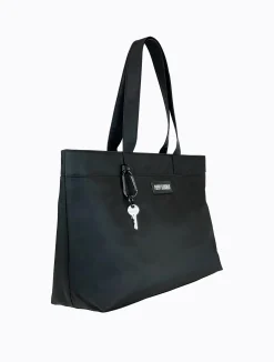 Winnie Laptop Tote - Black / Sky Blue